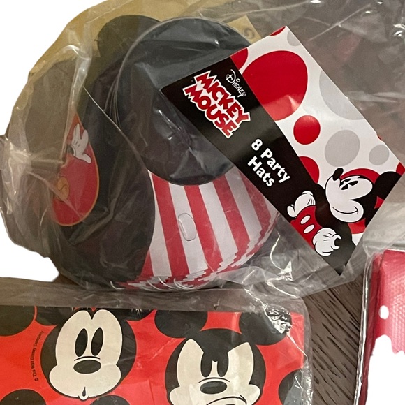 Mickey Mouse 14 Piece Party Supplies Hats, Plates, Napkins, Banner, Table Cover - Picture 12 of 12